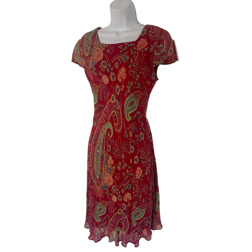 Vintage 90s Y2K red ruffle boho dress | MEDIUM